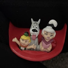 Vintage JETSONS Astro Elroy & Judy in Red Spaceship 1990 PVC Figure