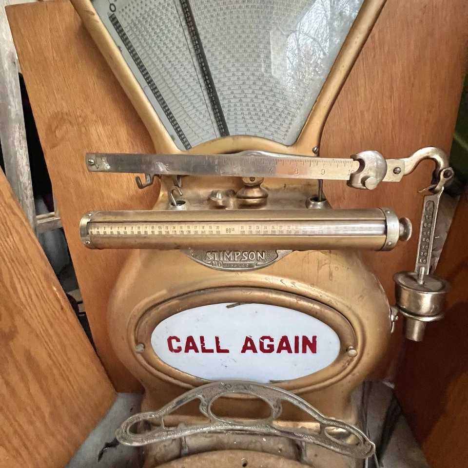 Antique Stimpson Computing Scale Co. Brass Grocery Scale Louisville KY 1908–1919 - Image 3 of 4