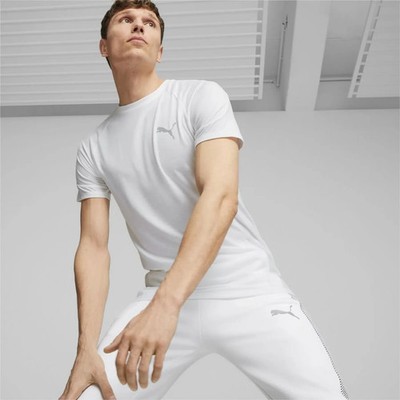Puma Evostripe Herren T-Shirt DryCELL Crew Sport Gym Top Tee weiß S-2XL