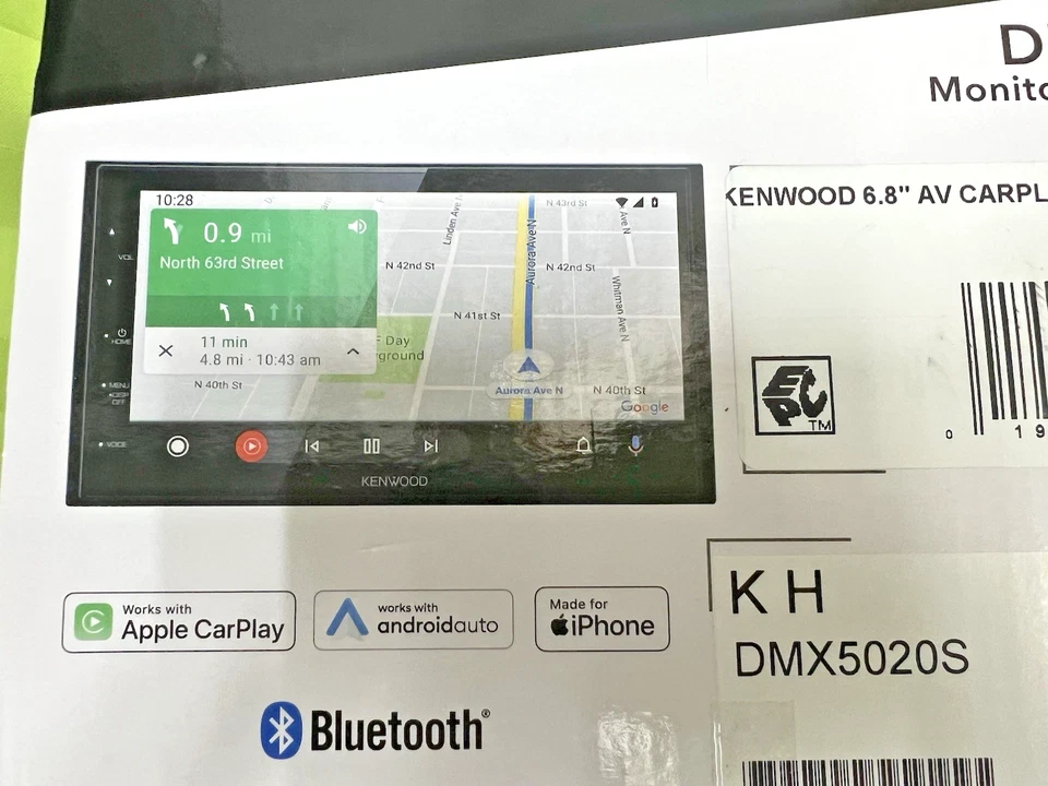 Kenwood 6.75" Touchscreen Apple CarPlay Android Auto Bluetooth Multimedia Stereo - Image 4 of 4