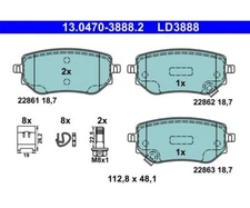Brake pad set, disc brake ATE ceramic ATE 13.0470-3888.2