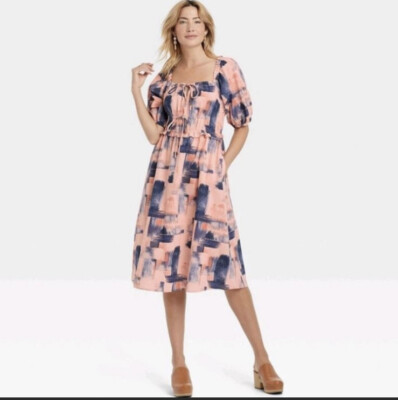 knee length dresses for ladies Ditsy Floral Midi Milkmaid Dress – Dani + Madi main image 0