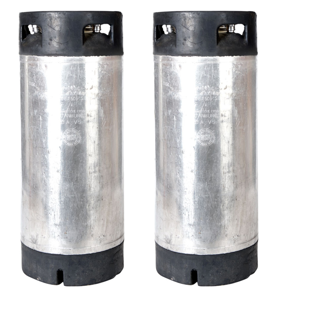 2 Pack Reconditioned 5 Gallon Pin Lock Kegs with O-Ring Kit for Homebrew Beer