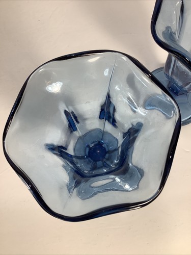 Set of 2~ Libbey Glass 6” Ice Cream Sundae Dishes~Light Blue - Picture 5 of 12