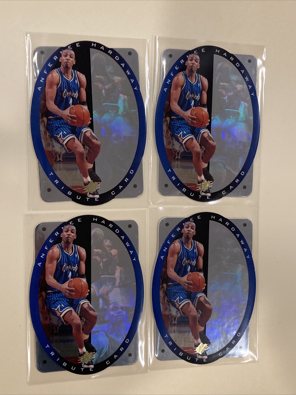 1996 SPx Anfernee Hardaway Tribute Card x 4. Ungraded (1:95). T1 
