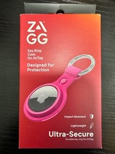 NEW ZAGG Ultra-Secure Durable Key Ring Case for Apple Airtag - Pink
