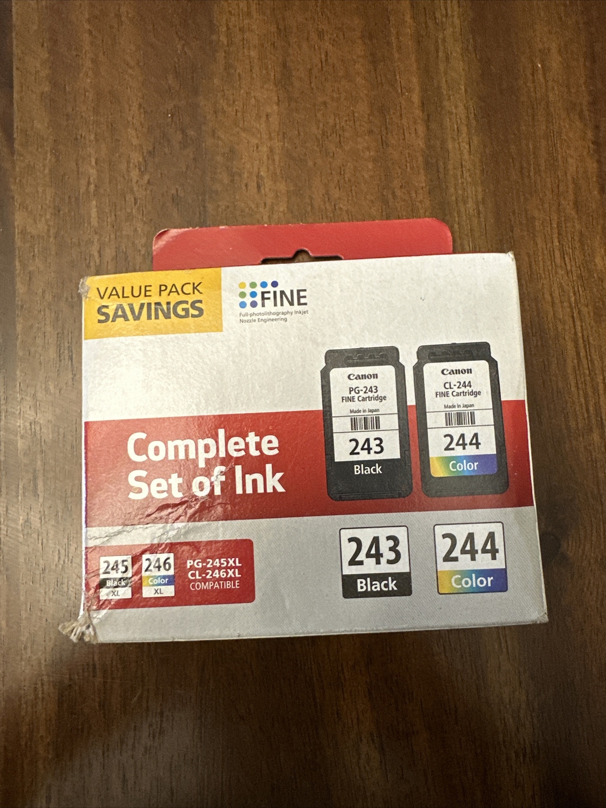 Empty Canon Genuine Ink Cartridges Two 243 Black & One 244 Color 