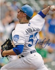 CHASE ANDERSON   MILWAUKEE BREWERS   ACTION SIGNED 8x10