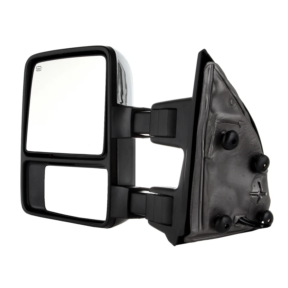 Espejos retrovisores laterales de remolque cromados con señal de humo con calefacción eléctrica para F250 F350 F450 F550 99-07 Foto 4 de 4