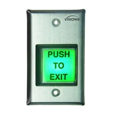 Visionis VIS-7000 Green Square Push to Exit Button with LED + Packs