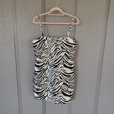 Audette Women Kate Mini Dress Size XL Animal Print Sleeveless Adjustable Straps