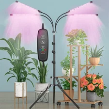 LED Grow Light w/Stand for Indoor Plants Full Spectrum Plant Grow Lamp 4-Head