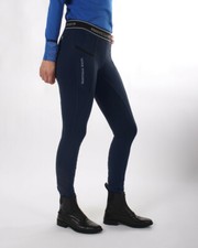 QHP Reitlegging Skye Vollbesatz, Reithose Leggins Vollbesatz Silikon blau navy