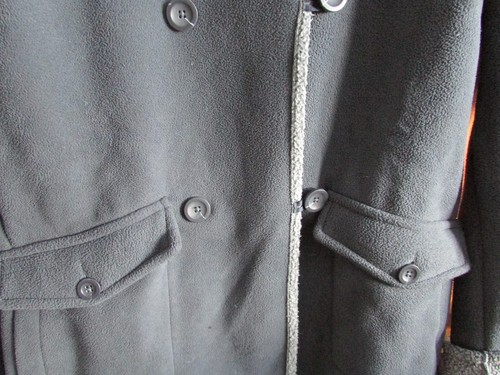 LANDS END LADIES MEDIUM 10-12 FLEECE JACKET W/ SHERPA LINING CHARCOAL GRAY - Picture 2 of 4