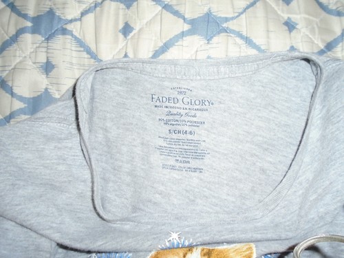 Childs Tee Shirt Kitten with Flags - Faded Glory - Size CH (4-6) - Picture 4 of 4