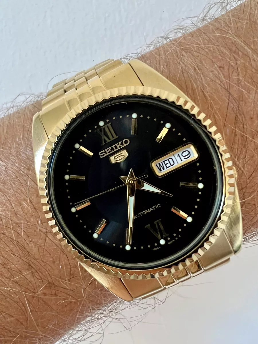 SEIKO 5 SNXJ SNXJ94 K BLACK DIAL DATEJUST DAYDATE 7S26 WATCH