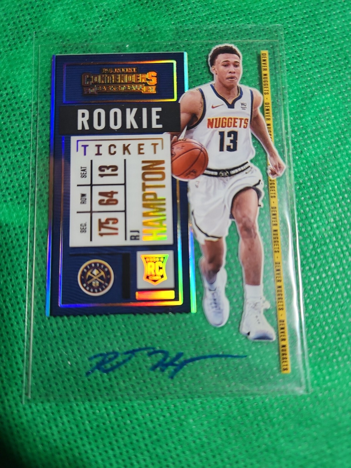 2020-21 Panini Contenders Rookie Clear Ticket #104 RJ Hampton Auto RC