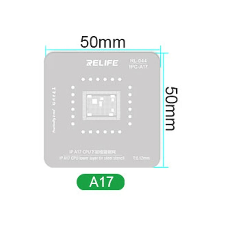 RELIFE RL-044 IPC-A17 BGA STENCIL IC CHIP PER CPU APPLE IPHONE A17