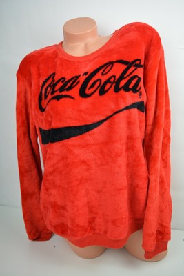 Coca Cola Coke JUMPER CREW NECK Fleece SWEATER Jacket Large Red Soda Pop WOMENS | eBay