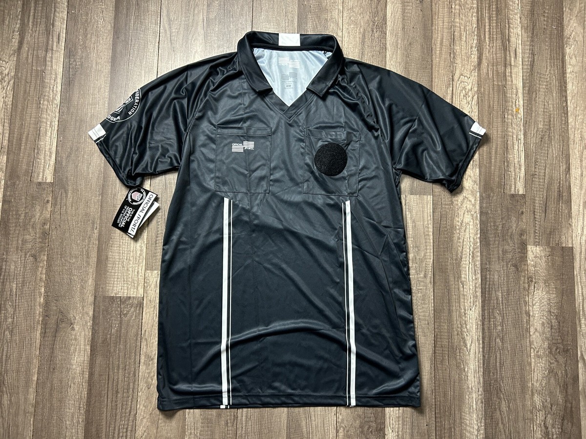 Official Sports Soccer Referee USSF Pro Jersey Shirt Black Men's