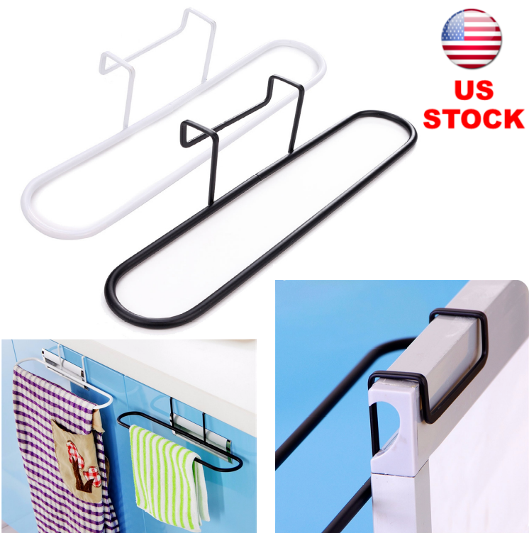 Over The Door Hand Towel Rack Kitchen Bathroom Durable Iron