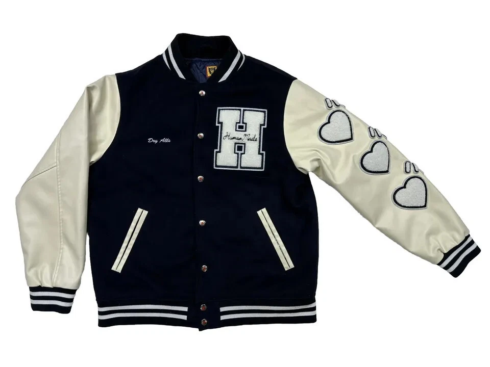 KAWS HUMAN MADE スタジャン VARSITY JACKET 黒 L（HUMAN MADE x