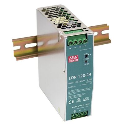 Mean Well EDR-120-12 Single Output 12V 10 Amp 120W DIN Rail Power Supply