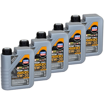 Motoröl Top Tec 4200 5W-30 LIQUI MOLY 5 X 1 Liter für Suzuki Toyota VW Vauxhall