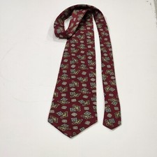 Wembley Tie WPL 4075 100 % Imported Silk Made In USA Burgundy Gold Geometric...