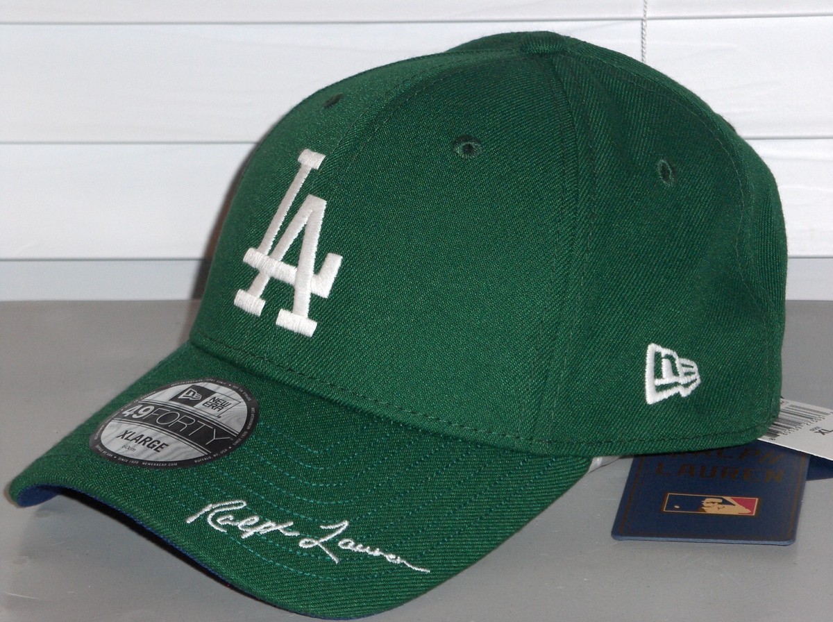 POLO RALPH LAUREN Men LA DODGERS Hat MLB New Era Baseball Cap, 49Forty, GREEN XL