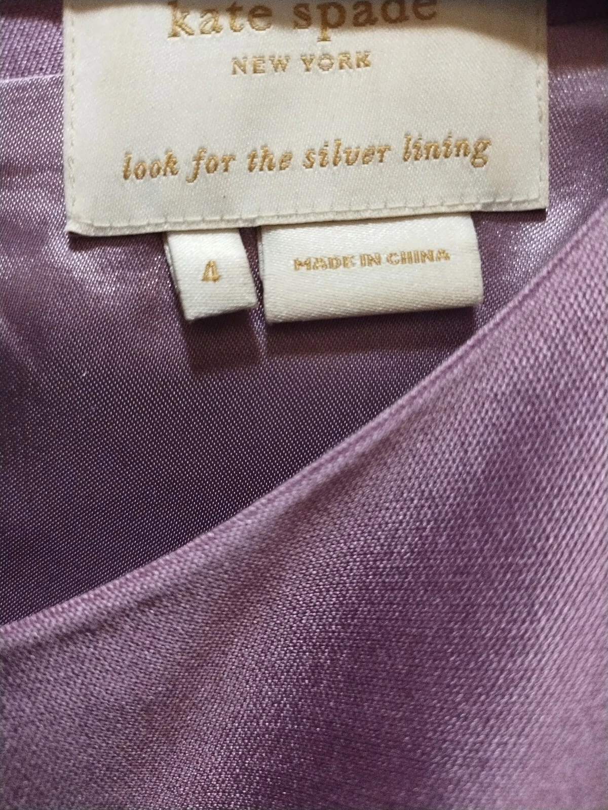 Abito vintage Kate Spade taglia 4 lilla lana e seta