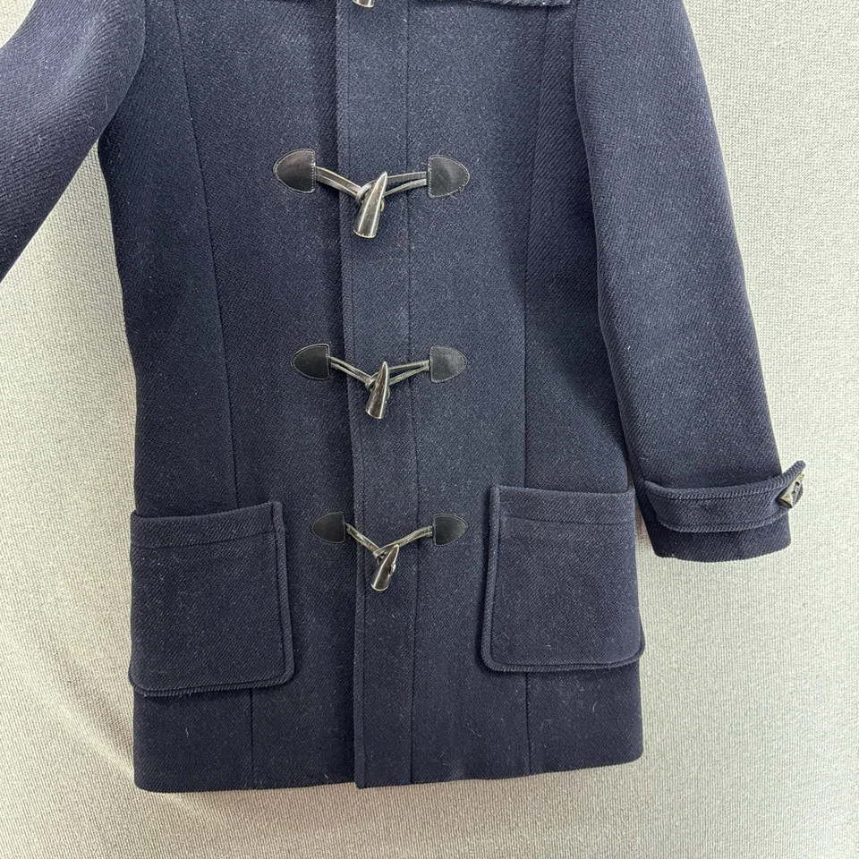 Chaqueta de mujer APC XS abrigo de lona lana pesada con capucha palanca forrada de franela azul Foto 4 de 4