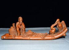 Exquisite Small Leaf Boxwood Fisherman Ornament