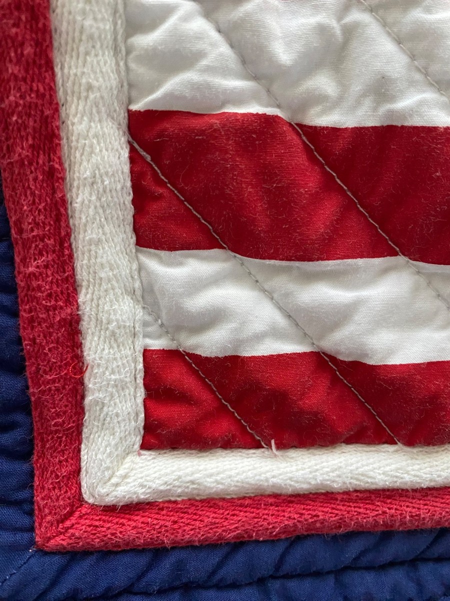 トミーヒルフィガー アメリカ国旗柄 キルト Tommy Hilfiger American Flag Quilt USA Red White Blue 100%Cotton