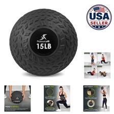 Slam Medicine Ball 15LB Sand Filled Dead Weight PVC Non Slip Grip Strength