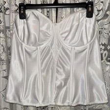 Dominique White Satin Corset Top