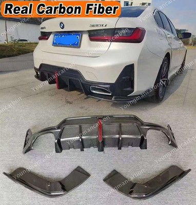 For BMW G20 G28 320i 330i M-Sport 2022-24 REAL CARBON REAR BUMPER DIFFUSER LIP