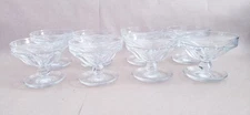 8 Early 20th Century Heisey Crystal Ice Cream Glasses 3.25" Marked H 