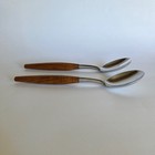 Vtg Dansk Fjord Serving Set Fork Spork Spoon Stainless Teak Quistgaard Ducks 11" — photo 3