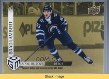 2023-24 Upper Deck Game Dated Moments Debut Gold /100 Brad Lambert #94 READ 0e15