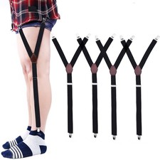 Adjustable Elastic Shirt Garters Holders Non-Slip Locking Clamps Shirt Tucker