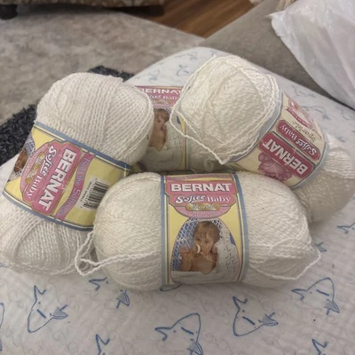 Lot Of 4 Bernat Yarn Baby Coordinates White Sparkle - Image 1 of 4