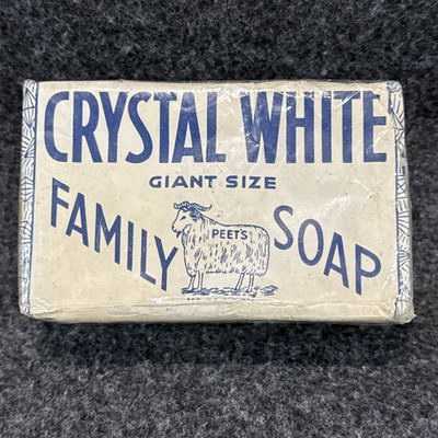 Antique Crystal White Family Soap Hand Bath Bar Wrapper Cleaner Cleanser Sheep