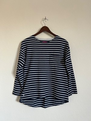 Joules bretonisch gestreiftes Top Qualität Baumwolle W Bay Größe 10 blau weiß Langarm sehr guter Zustand