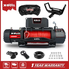 X-BULL Electric Winch 10000LB 12000LBS 12V Truck Jeep Tow 12K Winch Cradle Cover