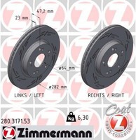 2X Bremsscheibe Zimmermann 280.3171.53 2 Bremsscheiben FüR Honda