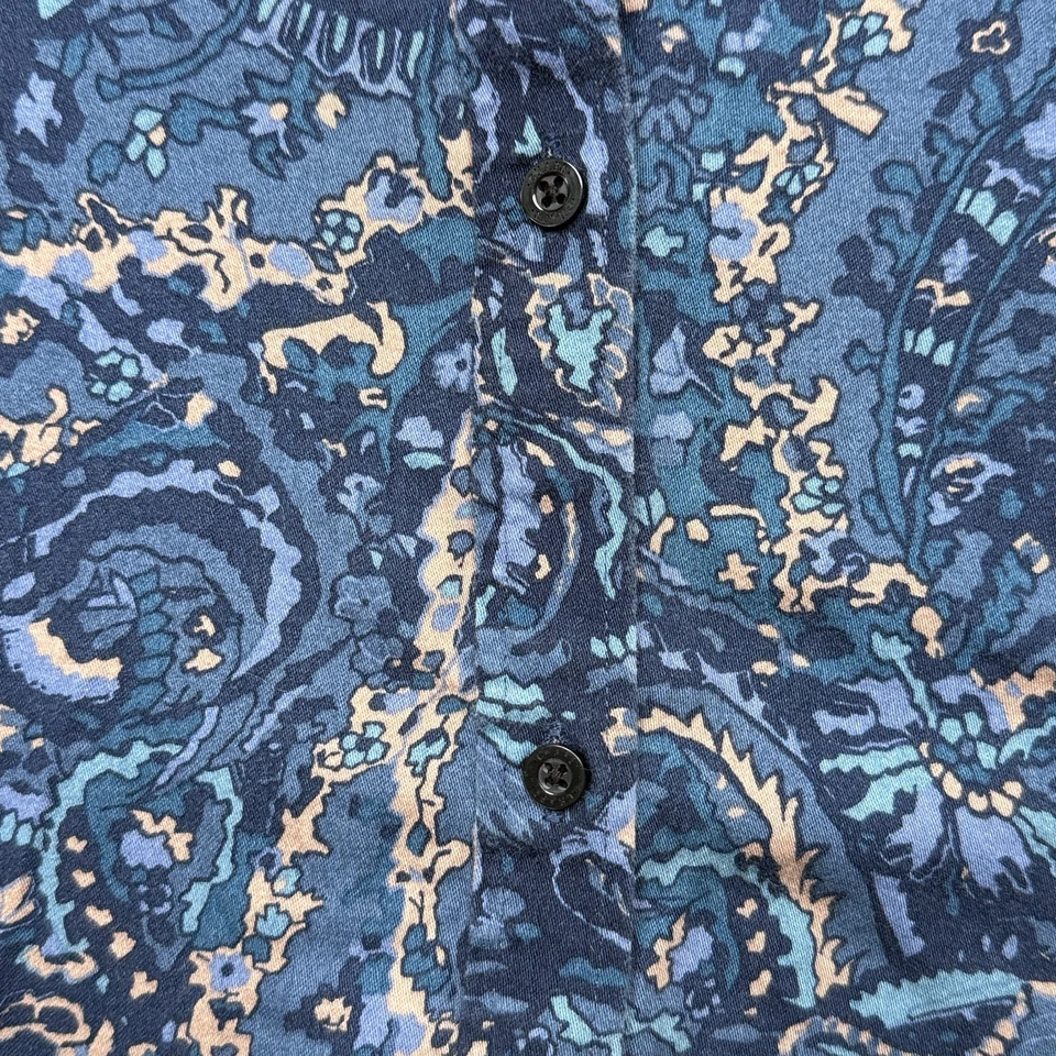 Camisa para mujer Chaps 3X manga larga azul cachemira abotonada sin hierro boho occidental Foto 4 de 4
