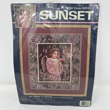 Stitchery Kit Vtg 1995 Sunset No-Count Cross Stitch AN ANGEL'S TOUCH