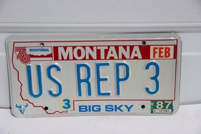 1987 Montana License Bicentennial Plate US REP 3 Nice