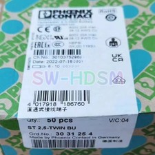 50PCS/Box   3031254 straight through terminal   ST 2,5-TWIN BU *zr
